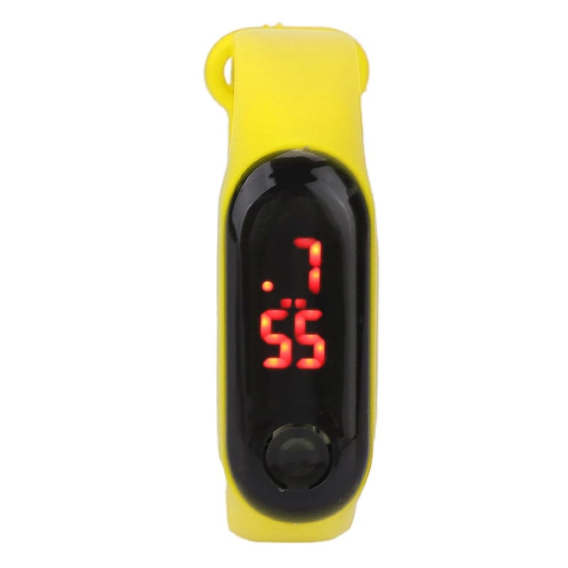 woobles Mini Children Electronic Watch Red LED Simple Student Sports Electronic Watch with Silicone Watch Band(Yellow) - Image 1